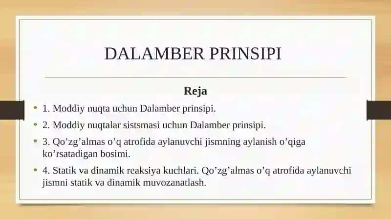 DALAMBER PRINSIPI 2