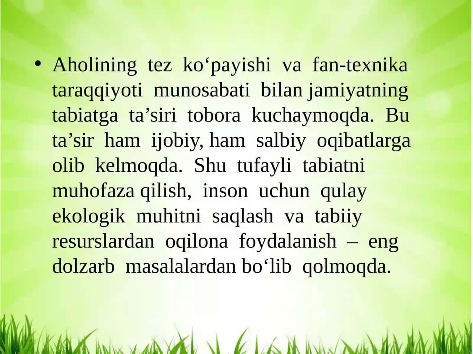 TABIATNI MUHOFAZA QILISHNING GEOGRAFIK ASOSLARI 2