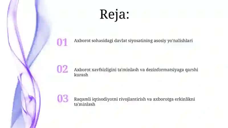 Axborot sohasida davlat siyosati 2