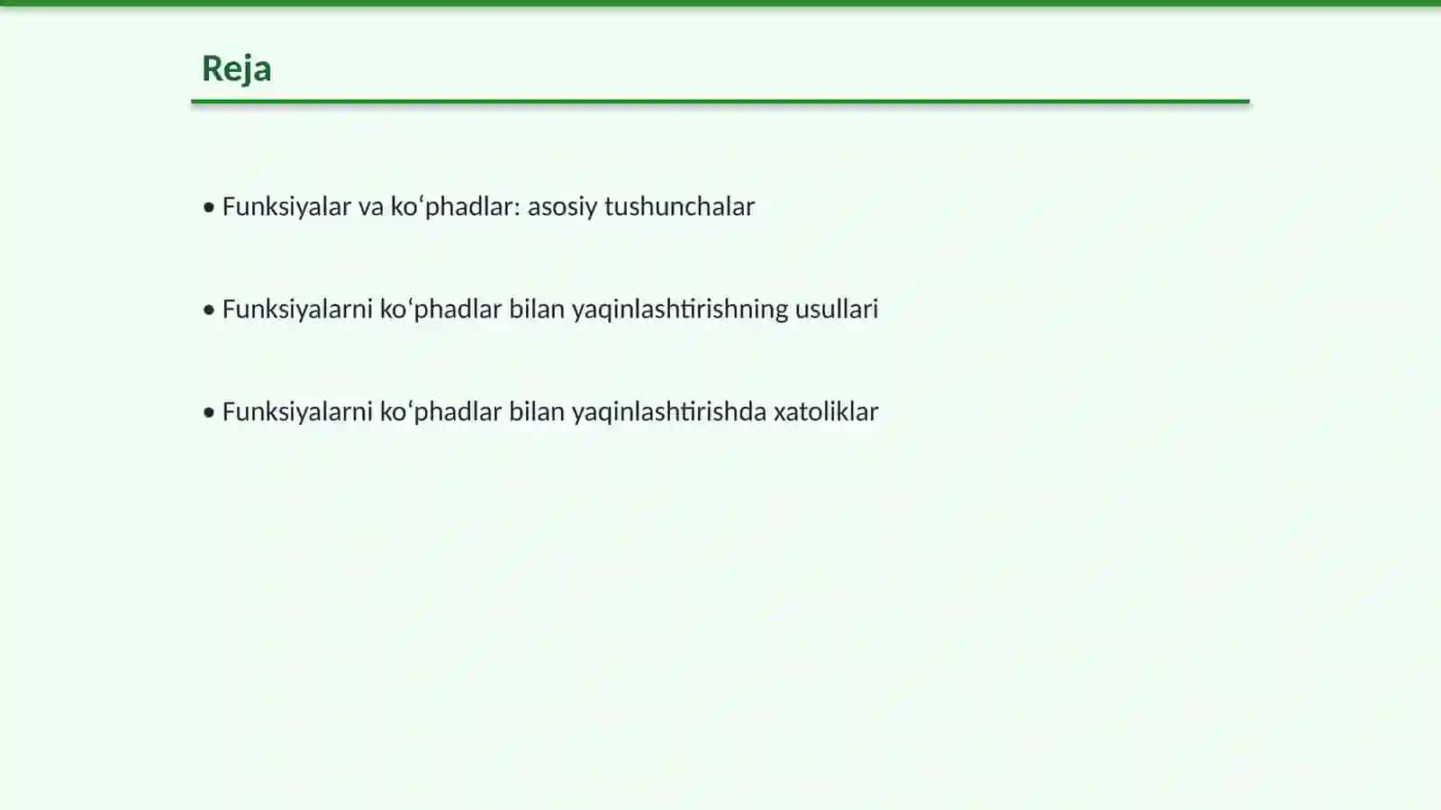 Funksiyalarni koʻphadlar bilan yaqinlashtirish 2