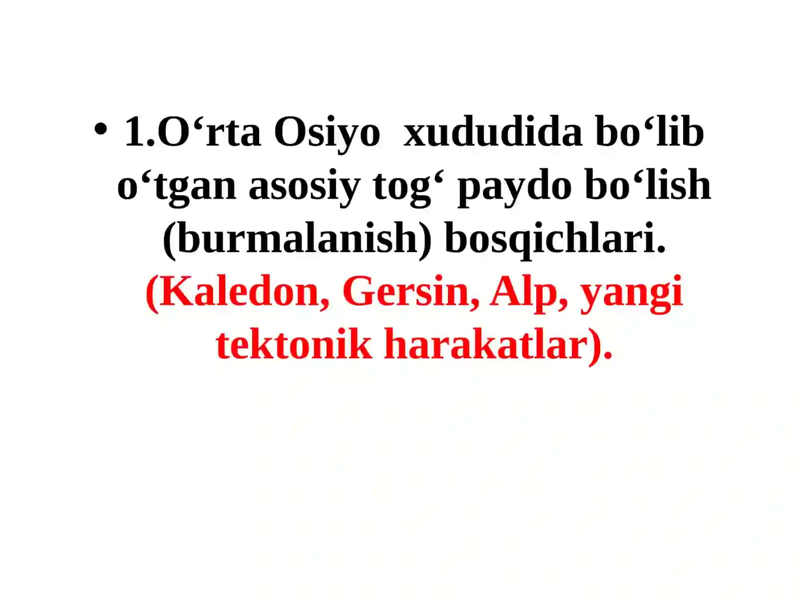 O’rta Osiyoning geologik taraqqiyot tektonikasi va seysmikligi 2