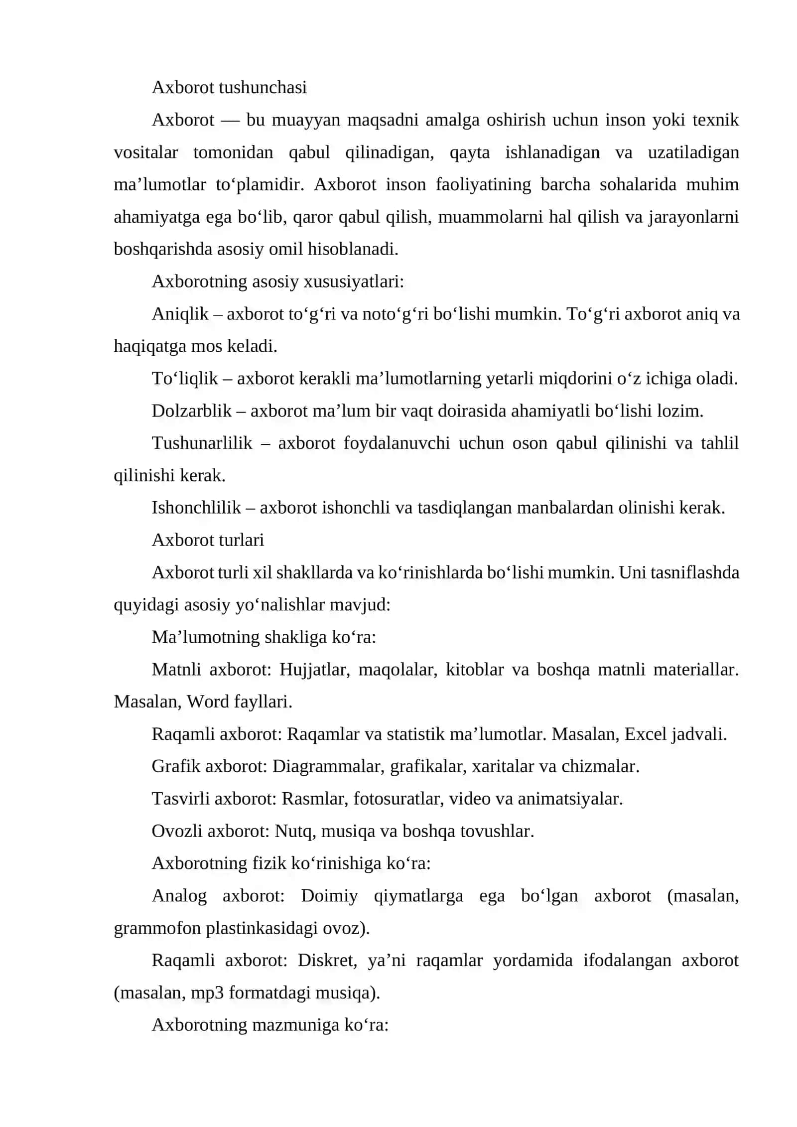 Axborotlarni kompyuterda ifodalanishi 2