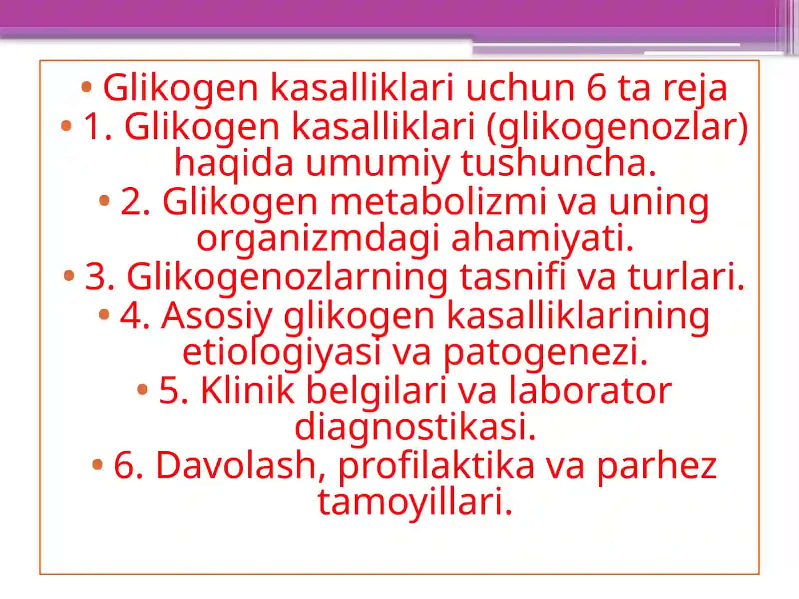 Glikogen kasalliklari 2