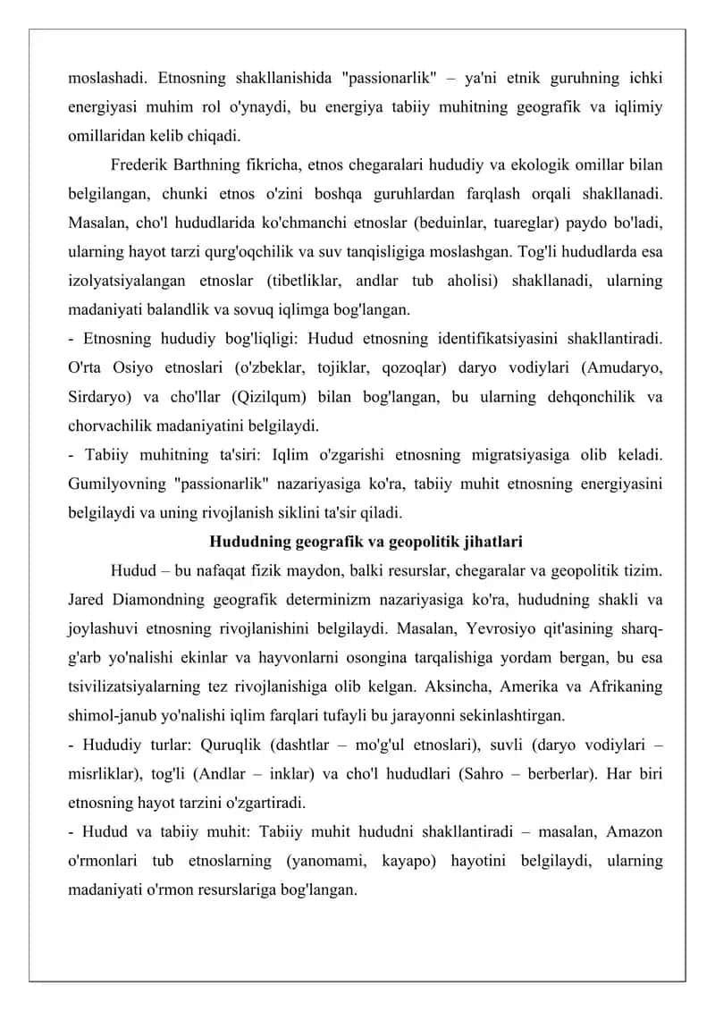 Etnos, hudud va tabiiy muhit tezis 2