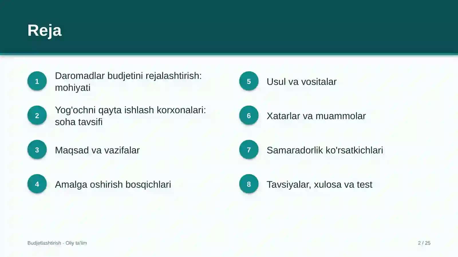 Yog'ochni qayta ishlash korxonalarida daromadlar budjetini rejalashtirish 2