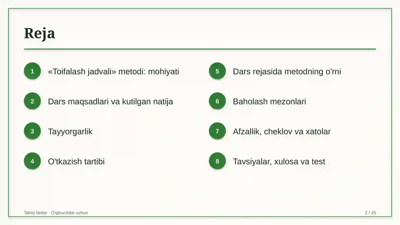 tabiiy fanlar darslarida toifalash jadvali metodidan foydalanish 7907 2