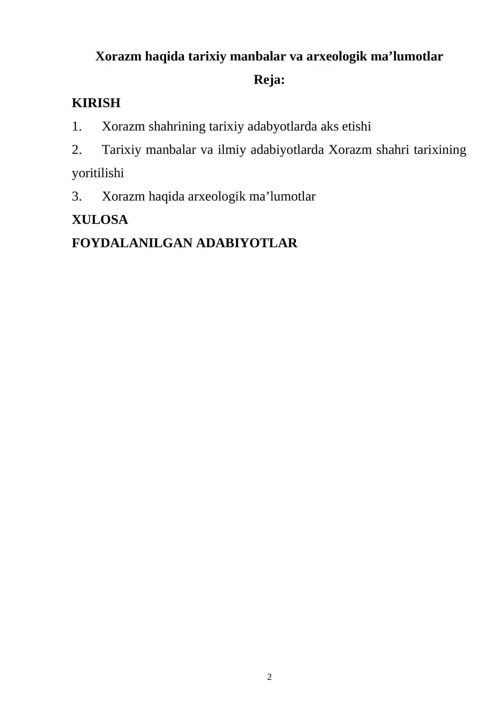 Xorazm haqida tarixiy manbalar va arxeologik ma’lumotlar 2