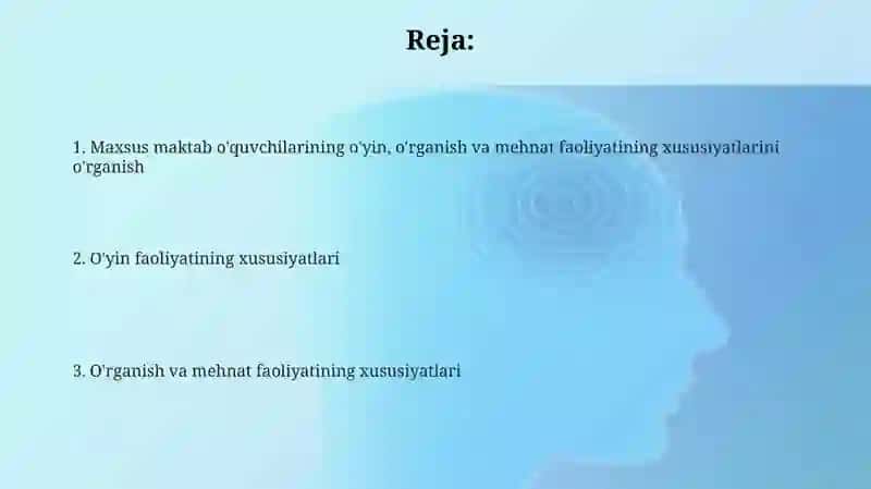 Maxsus maktab o‘quvchilarini o‘yin, o‘quv, mehnat faoliyati xususiyatlarini o‘rganish 2