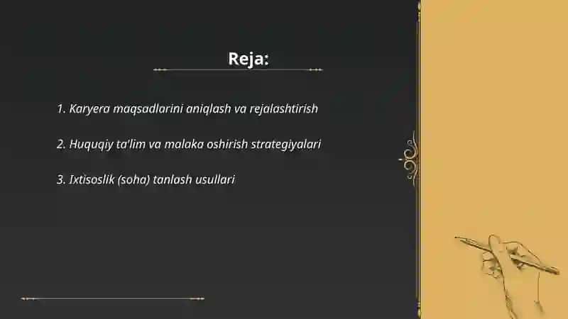 Muvaffaqiyatli yurist karyerasini rejalashtirish usullari 2