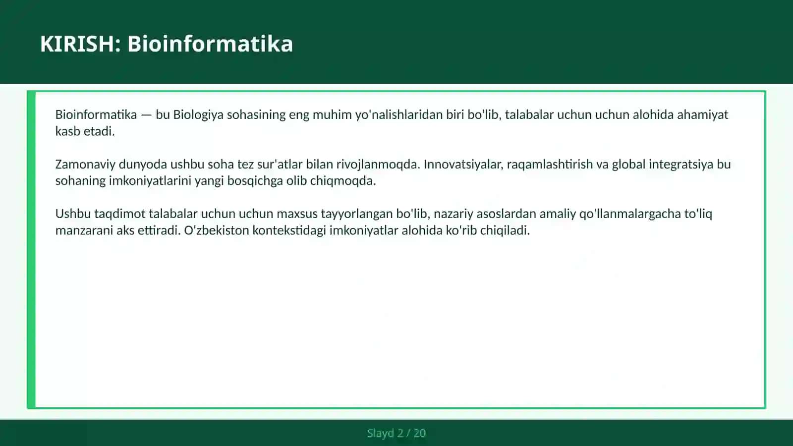 BIOINFORMATIKA 2