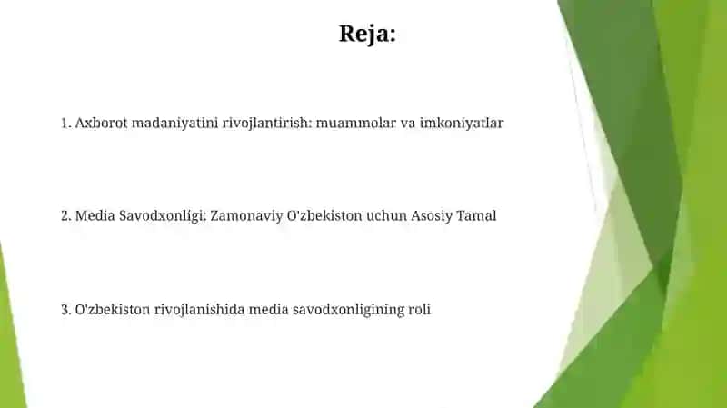 Media savodxonlik va axborot madaniyati 2