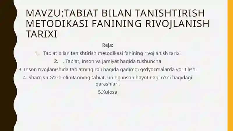 Tabiat bilan tanishtirish metodikasi 2