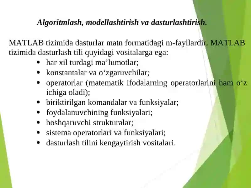 Elektr energetika masalalarini algoritmlash va dasturlash 2