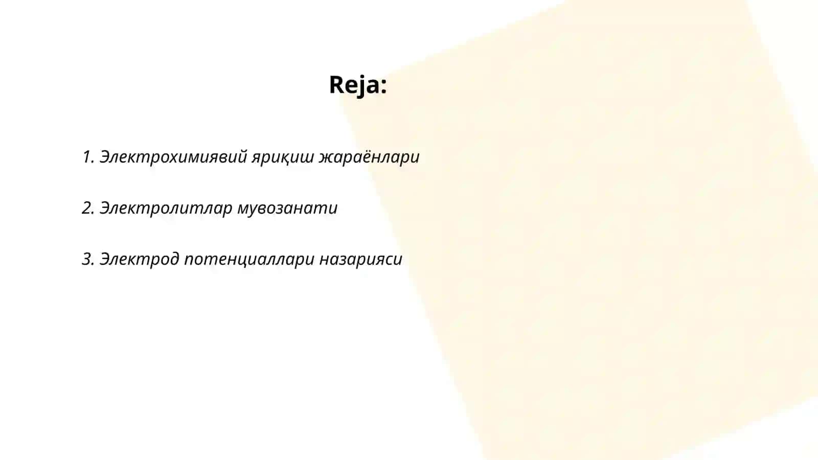 Elektra kimyoviy analiz qonunlari 2