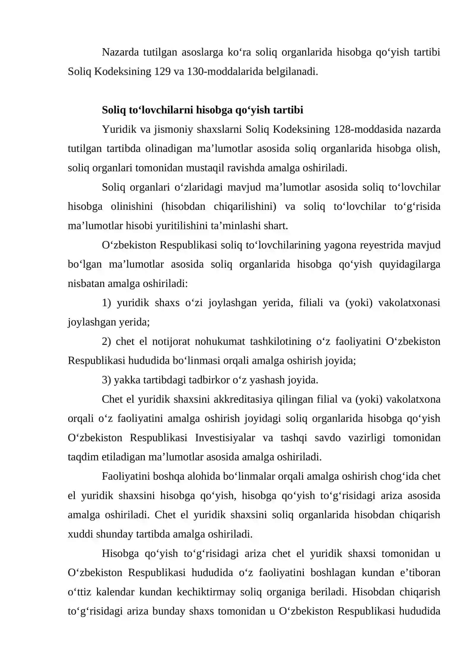 SOLIQ TO‘LOVCHILARNI HISOBGA OLISH TARTIB-QOIDALARI 2
