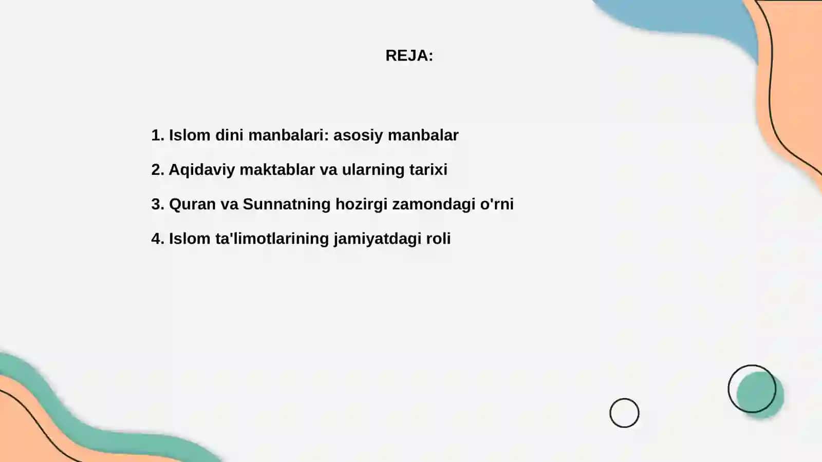 Islom Dini Manbalari va Aqidaviy Maktablar 2