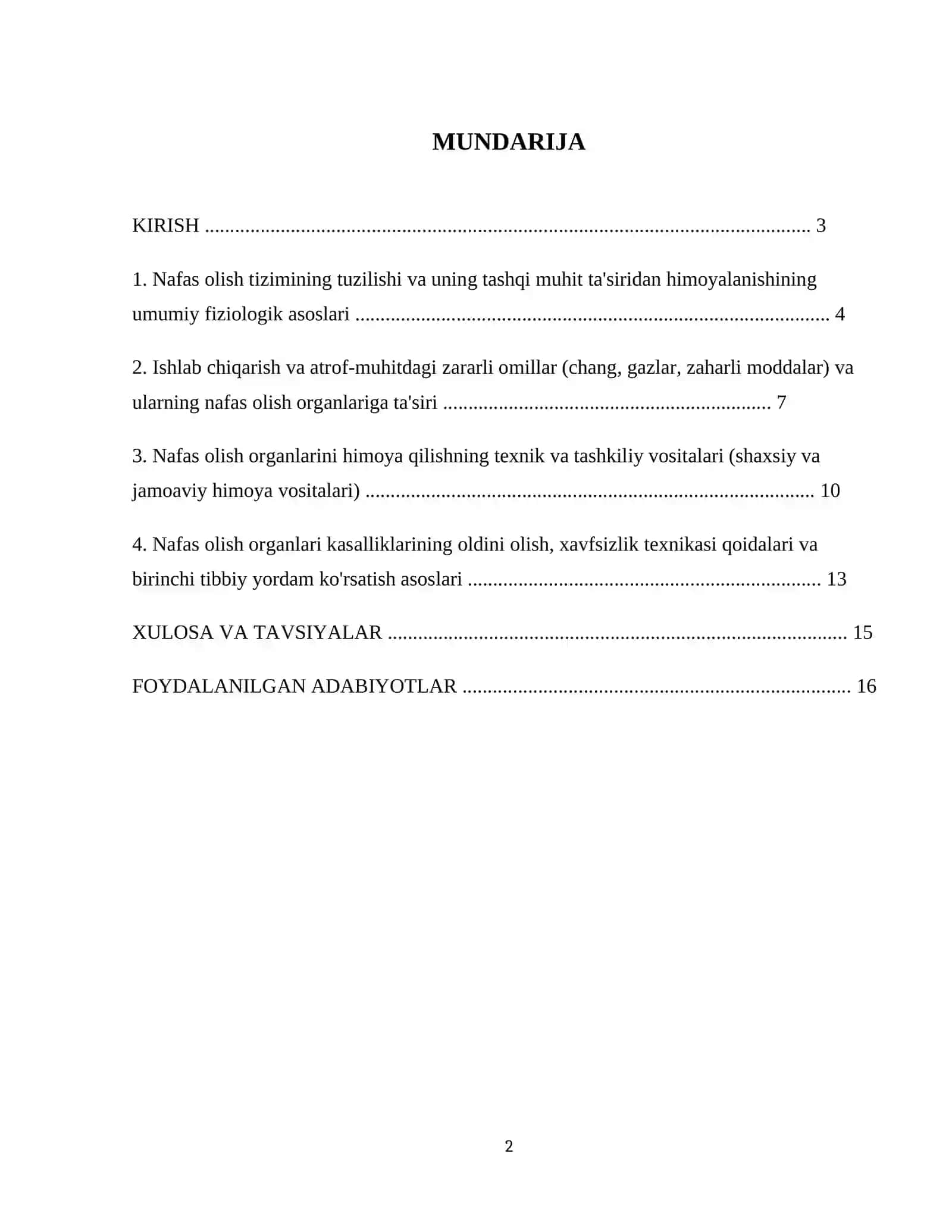 Nafas olish organlarini himoya qilish 2