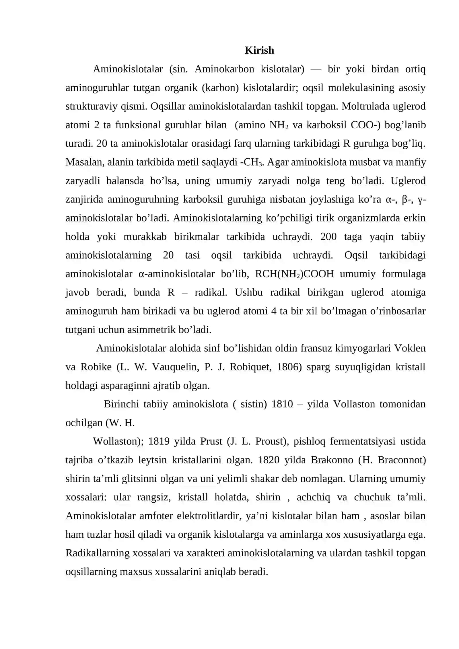 AMINOKISLOTALARING KIMYOVIY XOSSALARI 2