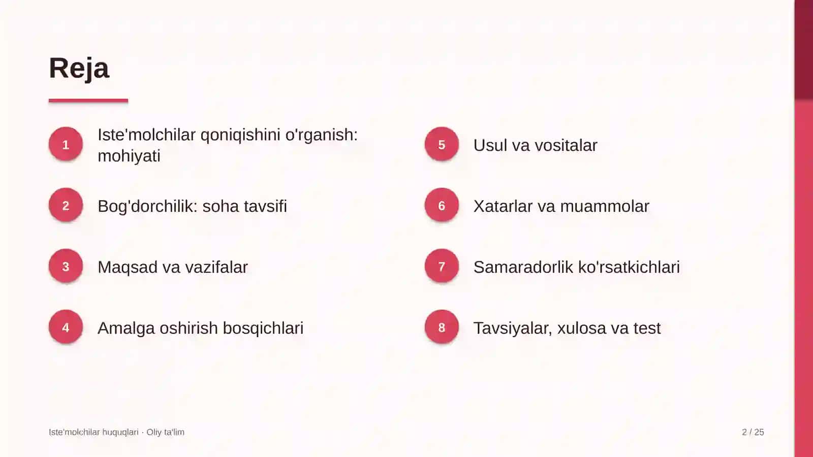 Bog'dorchilikda iste'molchilar qoniqishini o'rganish 2