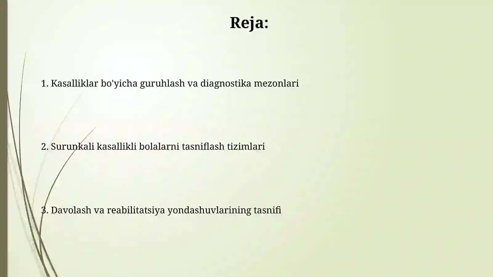Oğir xastaliklari bulgan bolalarni tasniflash 2