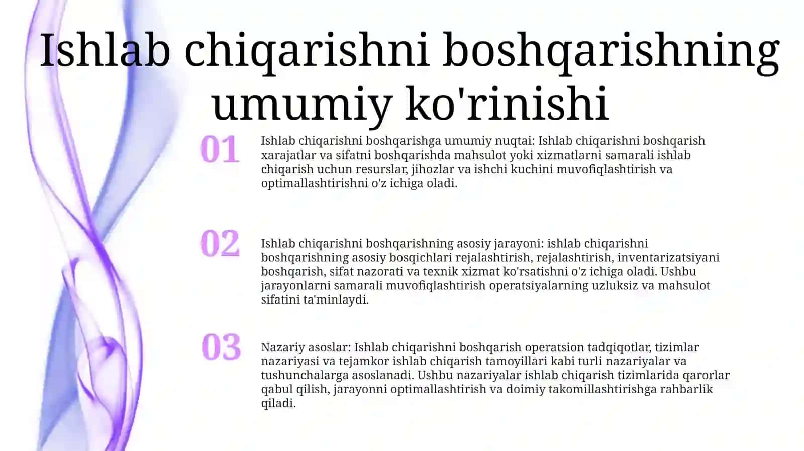 Ishlab Chiqarishni Boshqarish Jarayonlari 2