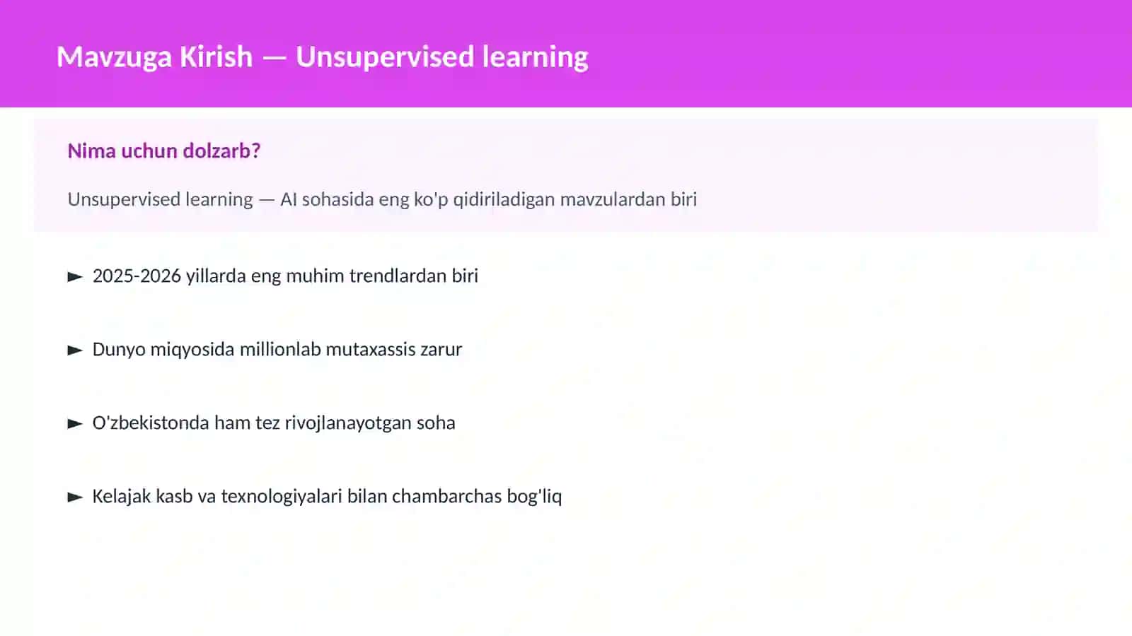 AI | MACHINE LEARNING ASOSLARI 2