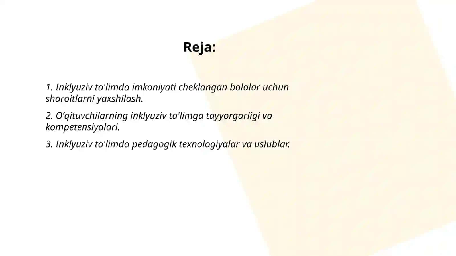 Inklyuziv ta'lim muammolarini oʻrganish 2