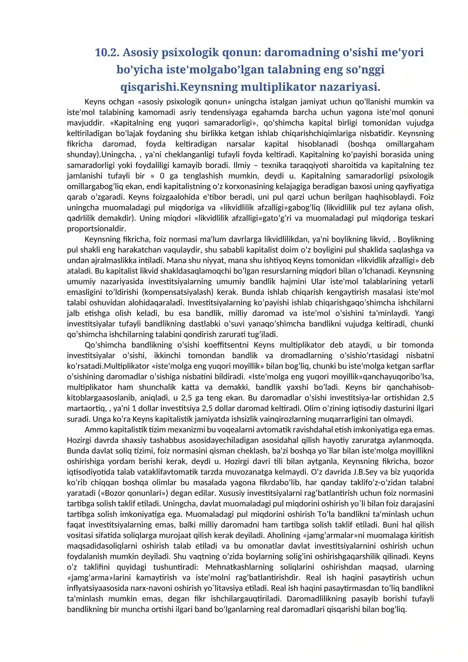 Kеyns iqtisodiy tа'limoti vа yаngi keynschilik 2
