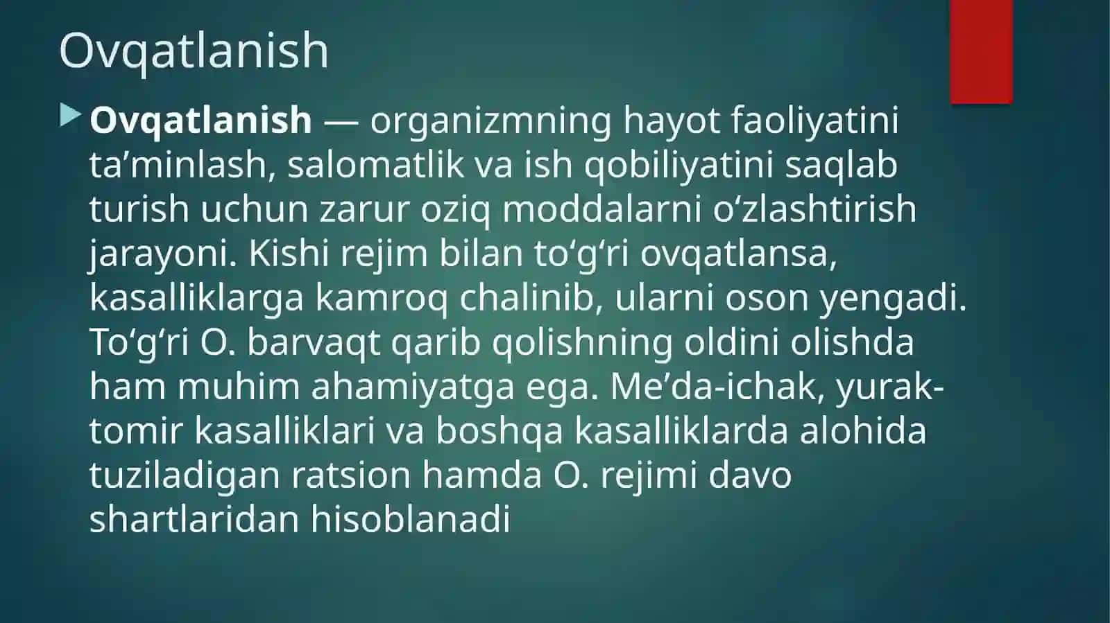 Ovqatlanish 2