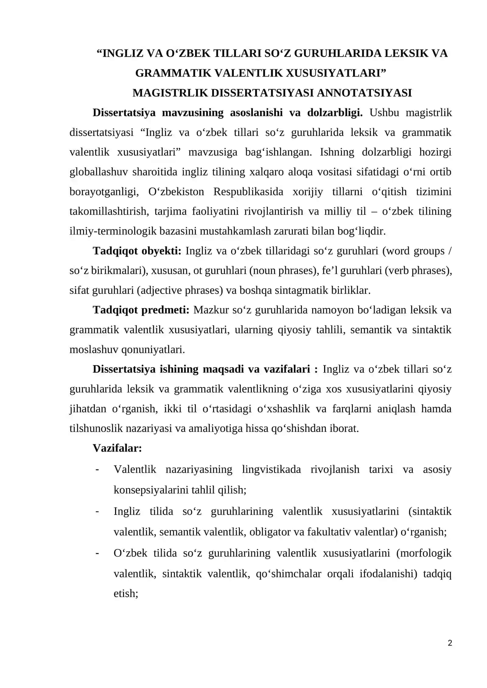 SO‘Z GURUHLARI VA VALENTLIK NAZARIYASI 2