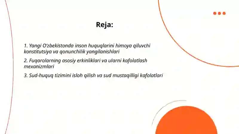 Yangi O‘zbekistonda inson haq-huquqlar va erkinliklari kafolatining yaratilishi 2