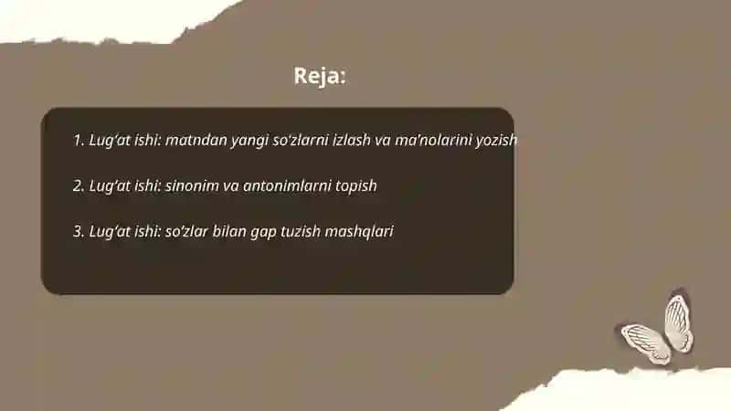 2-sinf Ona tili darsligi ( 3-qism) lug'at ishi 2