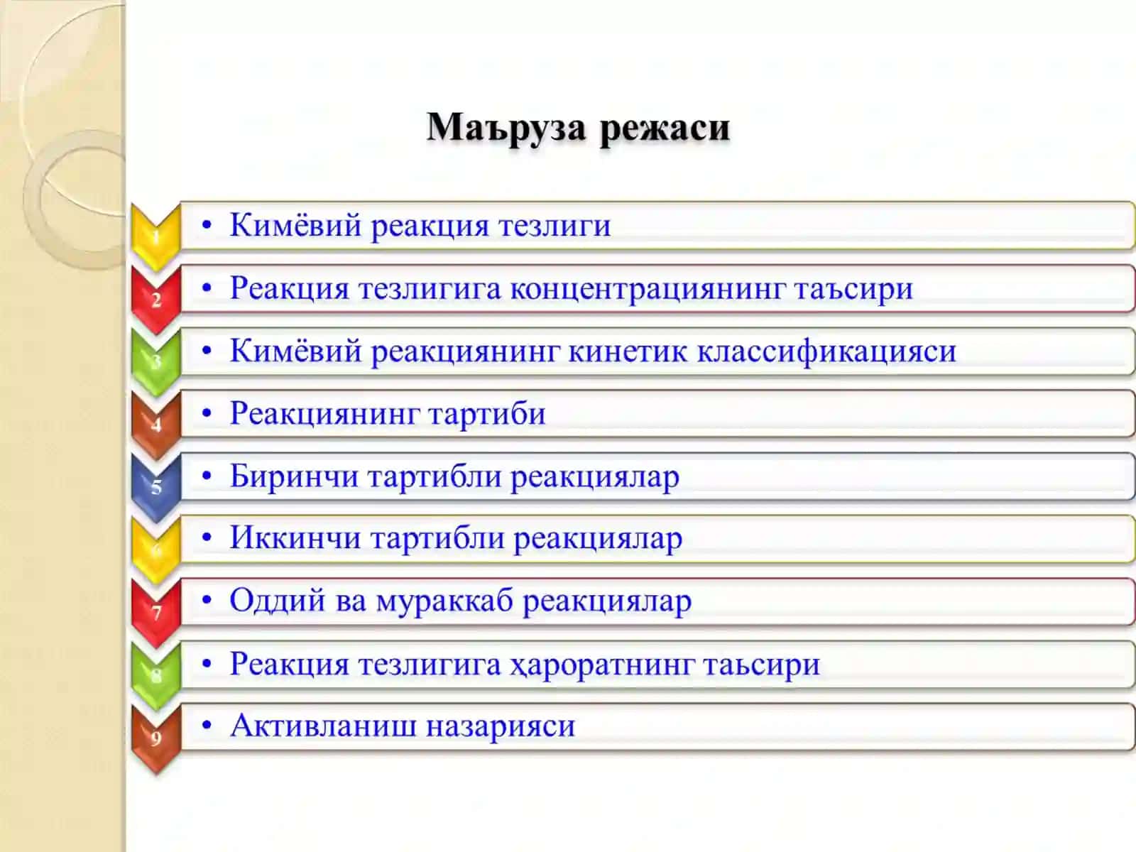 Кимёвий кинетика 2