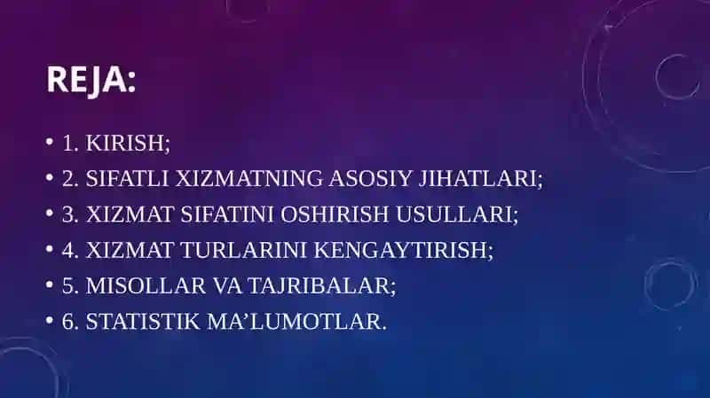 Mehmonxonalarda sifatli xizmat ko‘rsatishni tashkil qilish 2