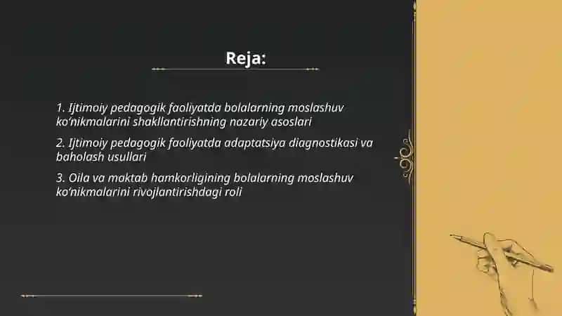 Ijtimoiy pedagogik faoliyatda bolalarning moslashuv koʻnikmalarini shakllantirish 2