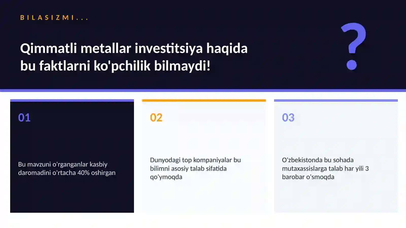 Qimmatli metallar investitsiya bu faktlarni ko'pchilik bilmaydi! 2