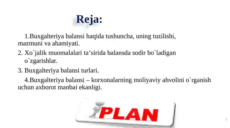 Buxgalteriya balansi. 2
