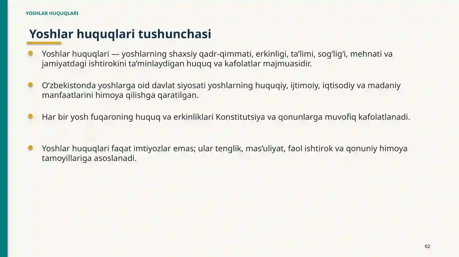 Yoshlar huquqlari 2