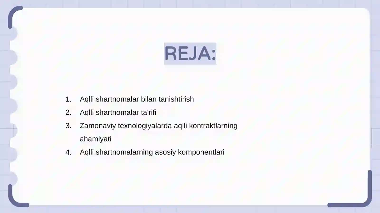 Aqlli shartnomalar ta'riflari 2