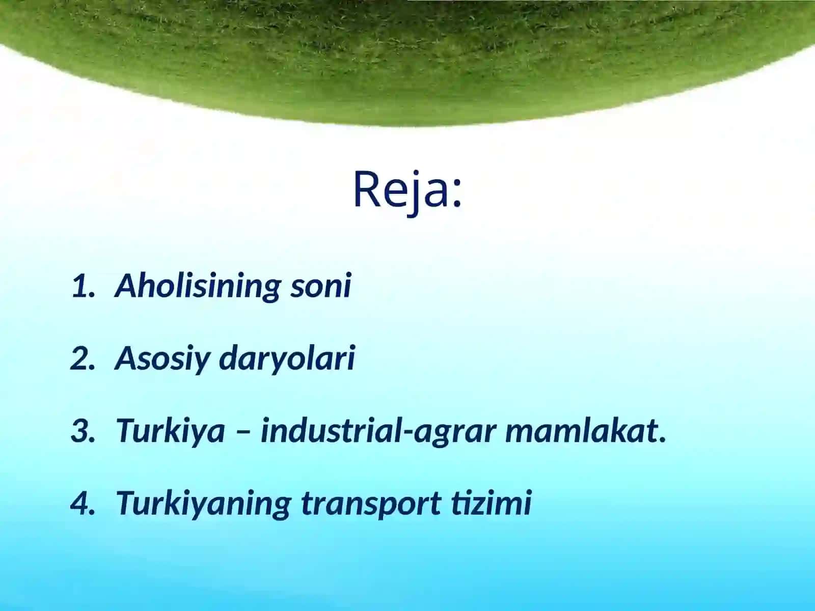 O‘zbekistonga hududi va madaniyati yaqin mamlakatlar TURKIYA 2