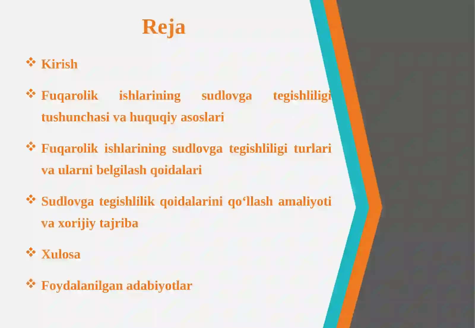 Fuqarolik ishlarining sudlovi gategishliligi va uning turlari 2