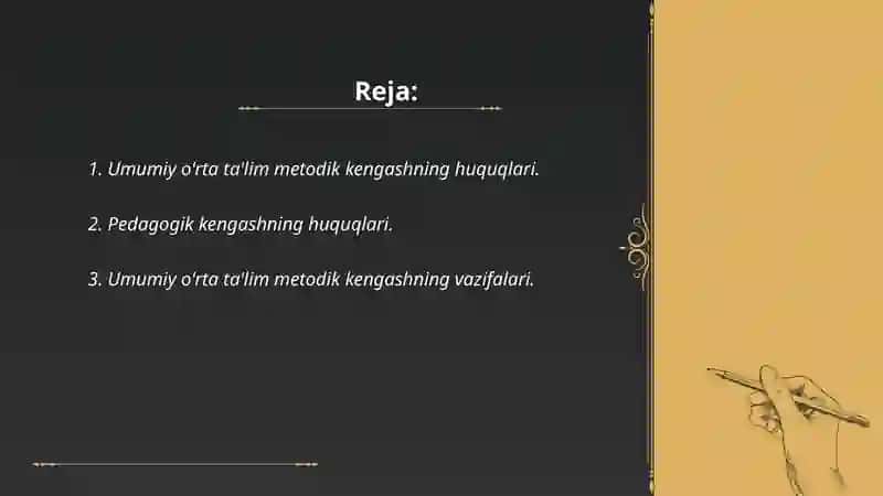 Umumiy o'rta ta'lim metodik kengash va pedagogik kengash huquq va vazifalari 2