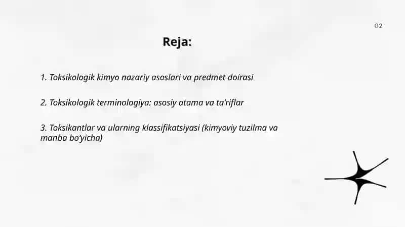 Toksikologik kimyo nazariy asoslari ob’eklari va terminologik tizimi 2