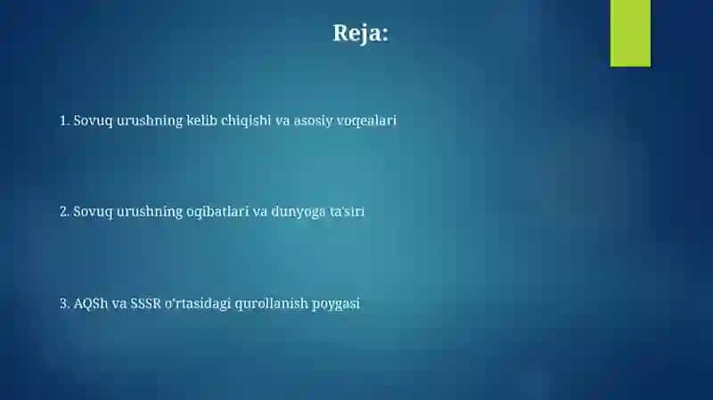 Sovuq urushning kelib chiqishi va asosiy voqealari 2