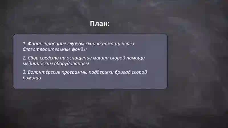 Финансирование службы скорой помощи через благотворительные фонды 2