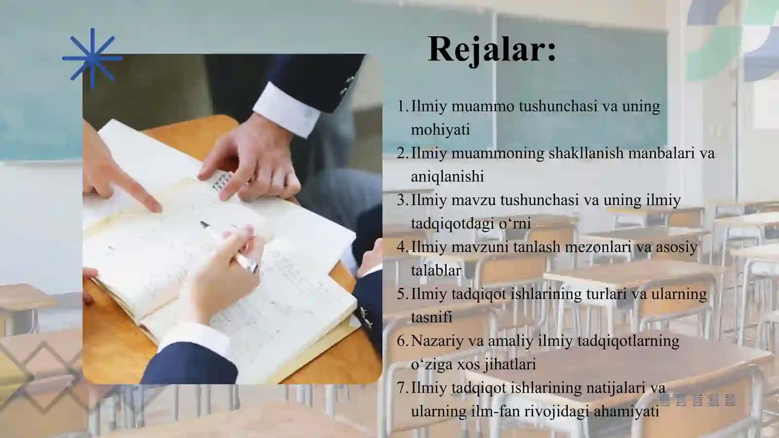 Ilmiy muammo. Ilmiy mavzu va uni tanlash. Ilmiy tadqiqot ishlarining turlari 2