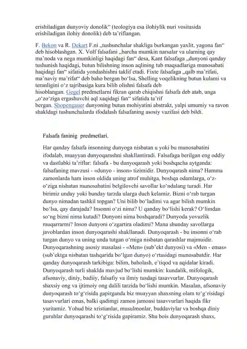 Falsafa fanining predmeti maqsadi va vazifalari 2