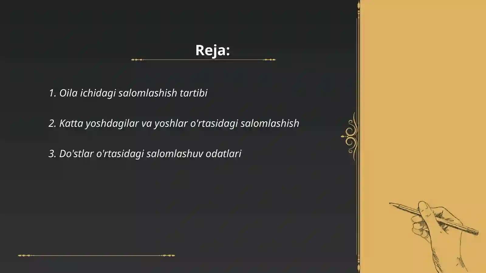 Kim birinchi bo'lib salom berishi kerak? 2