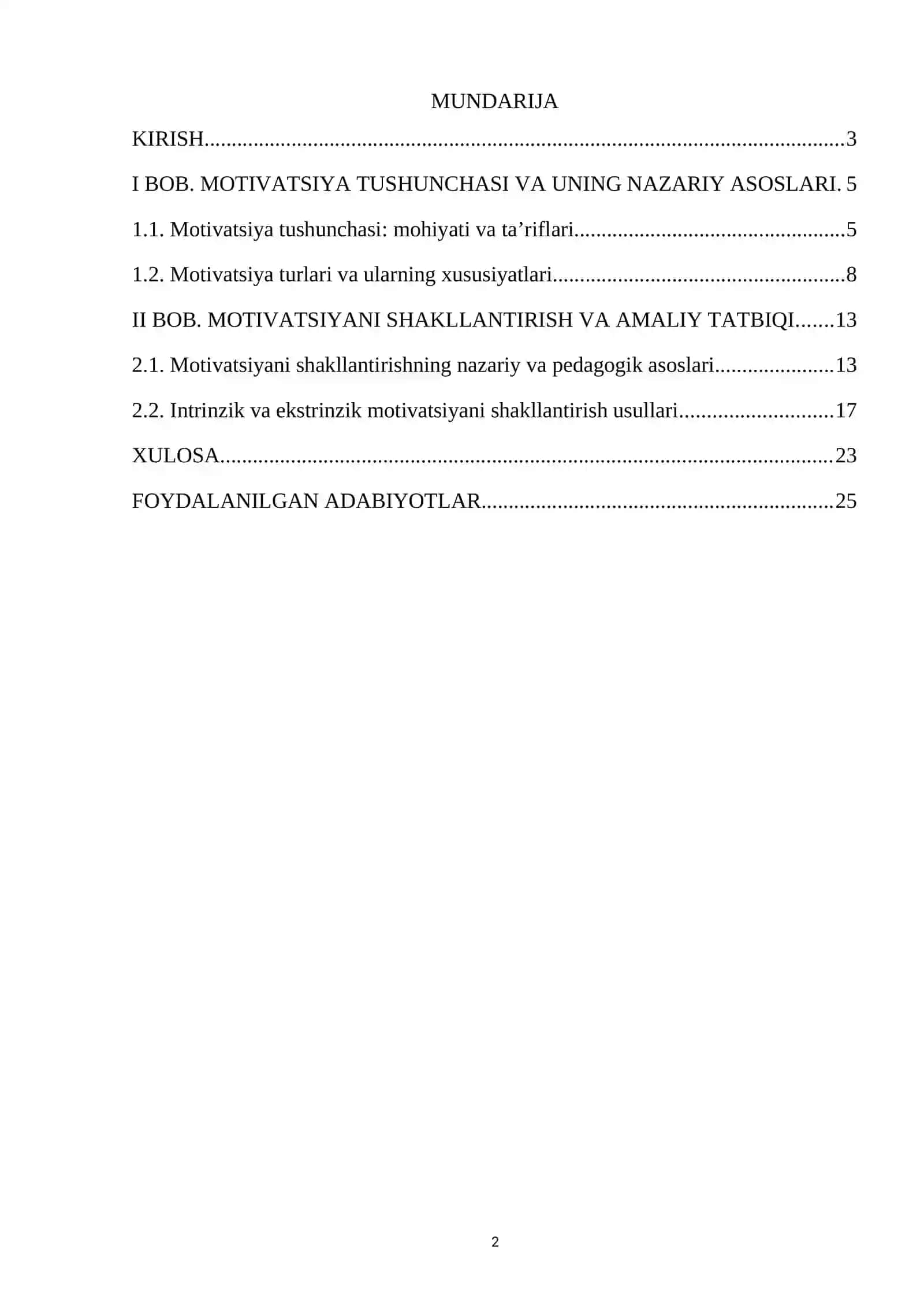 MOTIVATSIYA TUSHUNCHASI.INTRINZIK VA EKSTRINZIK MOTIVATSIYA 2