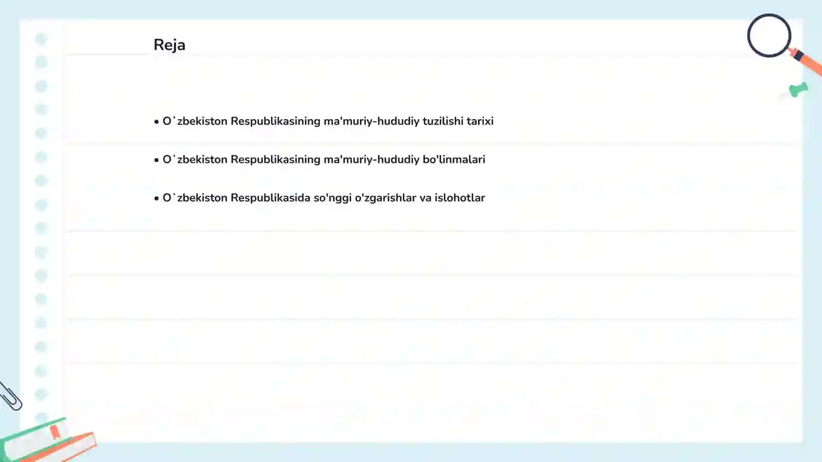 Oʻzbekiston Respublikasining ma'muriy- hududiy tuzilishi va yangi oʻzgarishlar 2